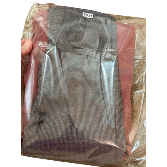 Alo 2 tone leggings sz Large Rose & gray colored yoga winter warm winter fitted - Picture 7 of 7